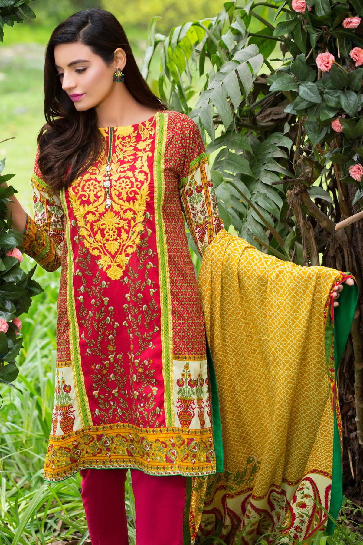 Eleanor Embroidered Lawn Pakistani Lawn Suit by Alkaram Studio