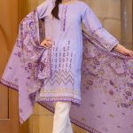 Buy online Zeen Cambridge 3 piece Ready to Wear Pret Wear ‘Dutch Cottage’ Violet Lawn Pakistani Dress Eid Collection 2017 - Pret Wear Pakistan