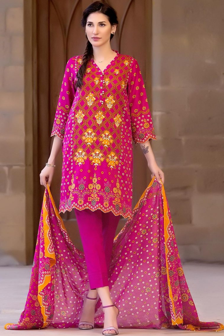 Buy online this Fuchsia 3 piece ready to wear embroidered Banjara Extand Pakistan dress - BANJARA STYLE SUIT DESIGNS