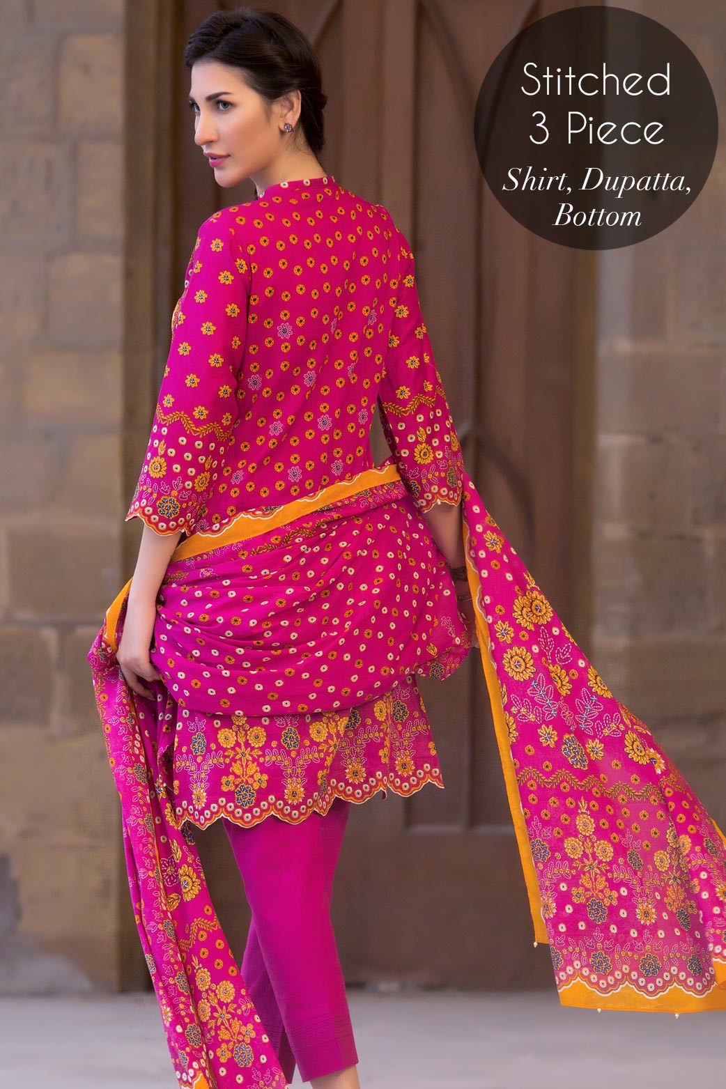 Fuchsia Ready to Wear Embroidered Pakistani Lawn Suit by Zeen Women