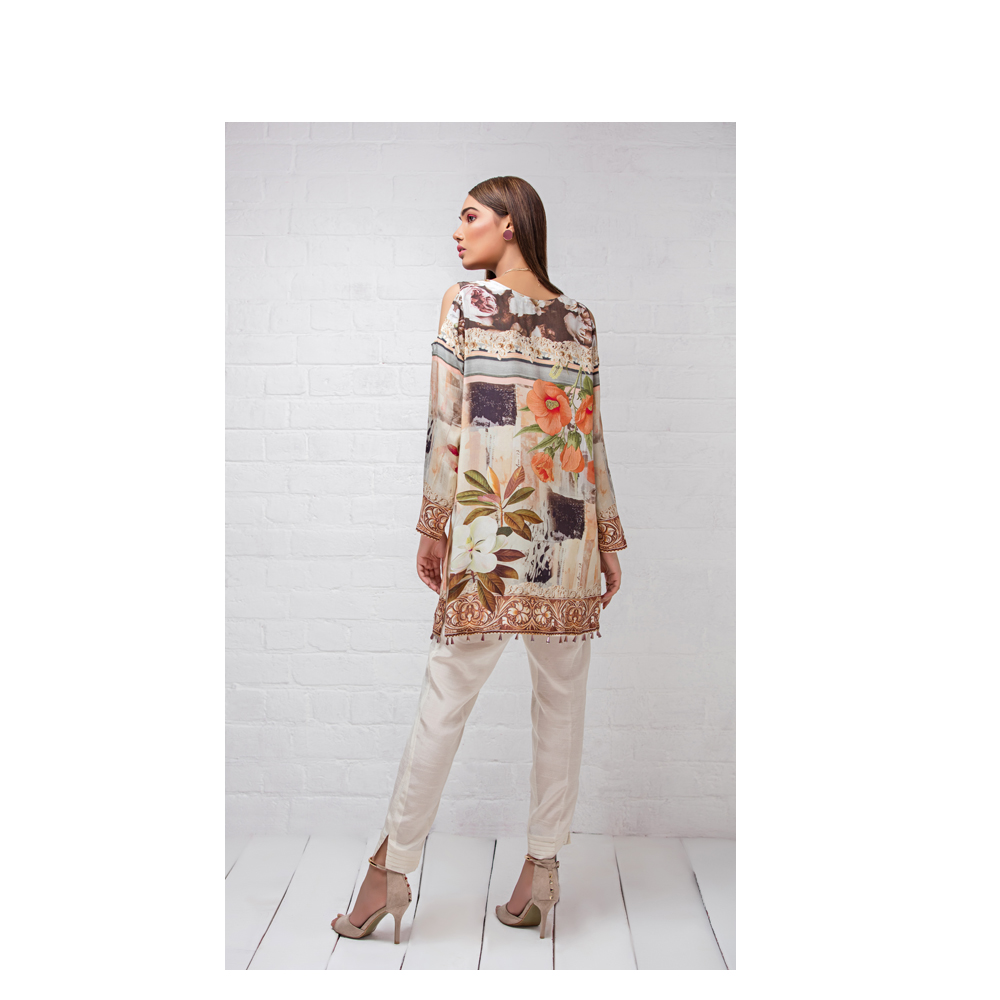 Elegant 2 Piece Grip Silk Designer Pakistani Ready to Wear Pret Dresses Online By Native.pk Winter Collection 2019