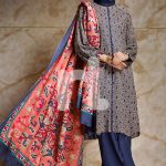 Embroidered Unstitched 3 Piece Linen Pakistani Dress On A Discount Price For Shopping Online By Nishat Linen Winter Collection 2017.