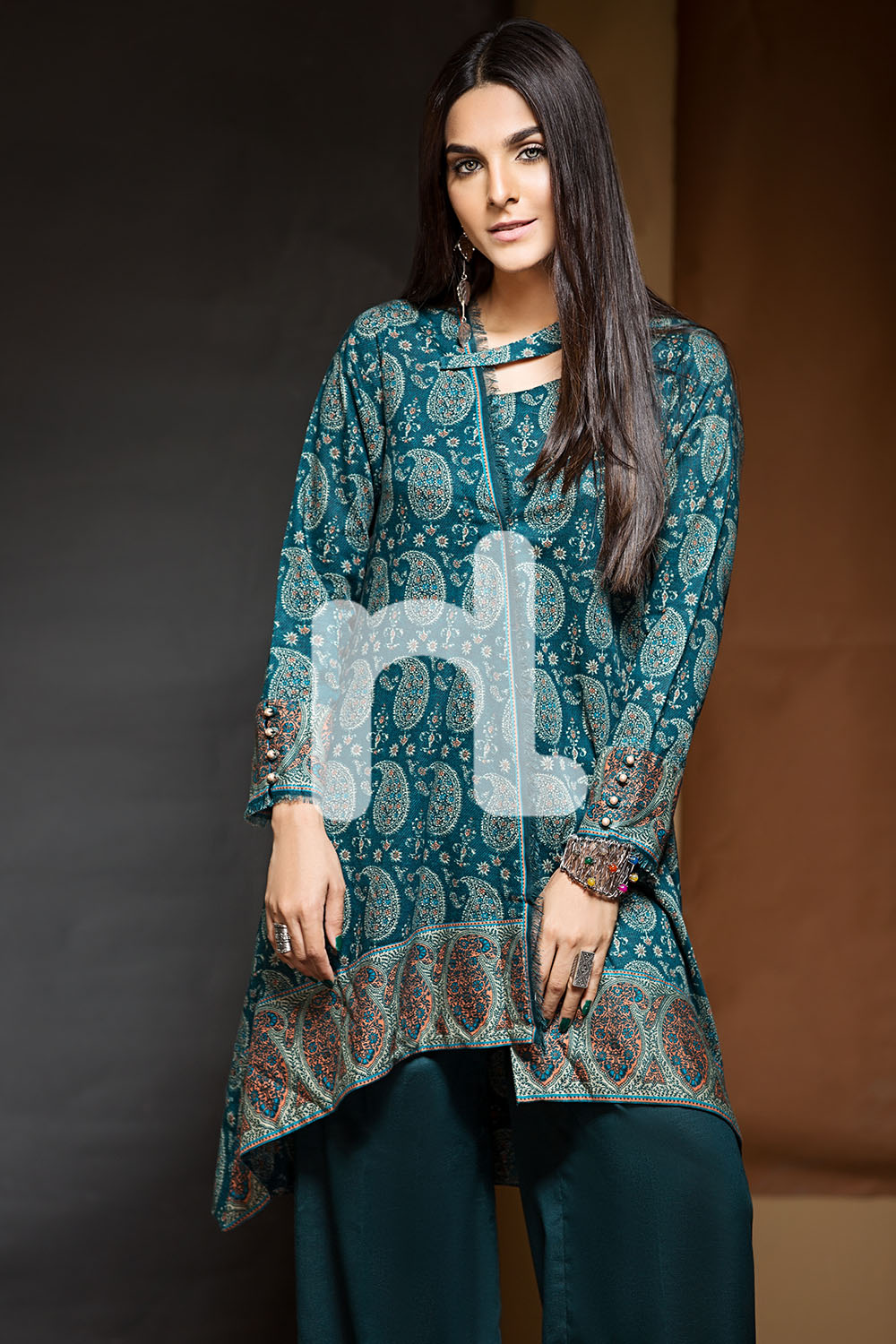 Green Color 2 Piece Unstitched Pakistani Karandi Pret Wear Available For Shopping Online On Discount Rate At Sale By Nishat Linen Winter Collection 2019