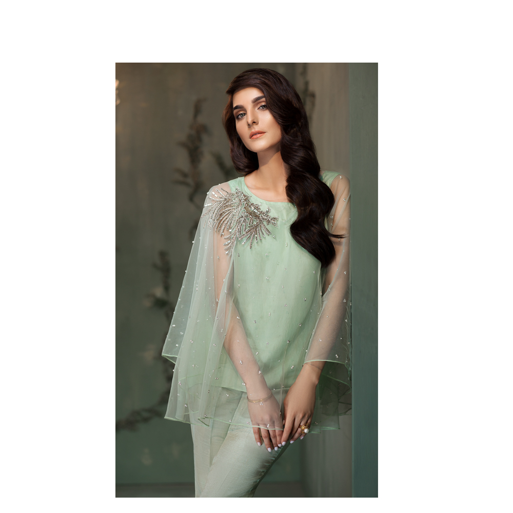 Marigold Chiffon Fabric Pakistani Ready to Wear Pret Dresses Online by Native.pk Winter Collection 2019
