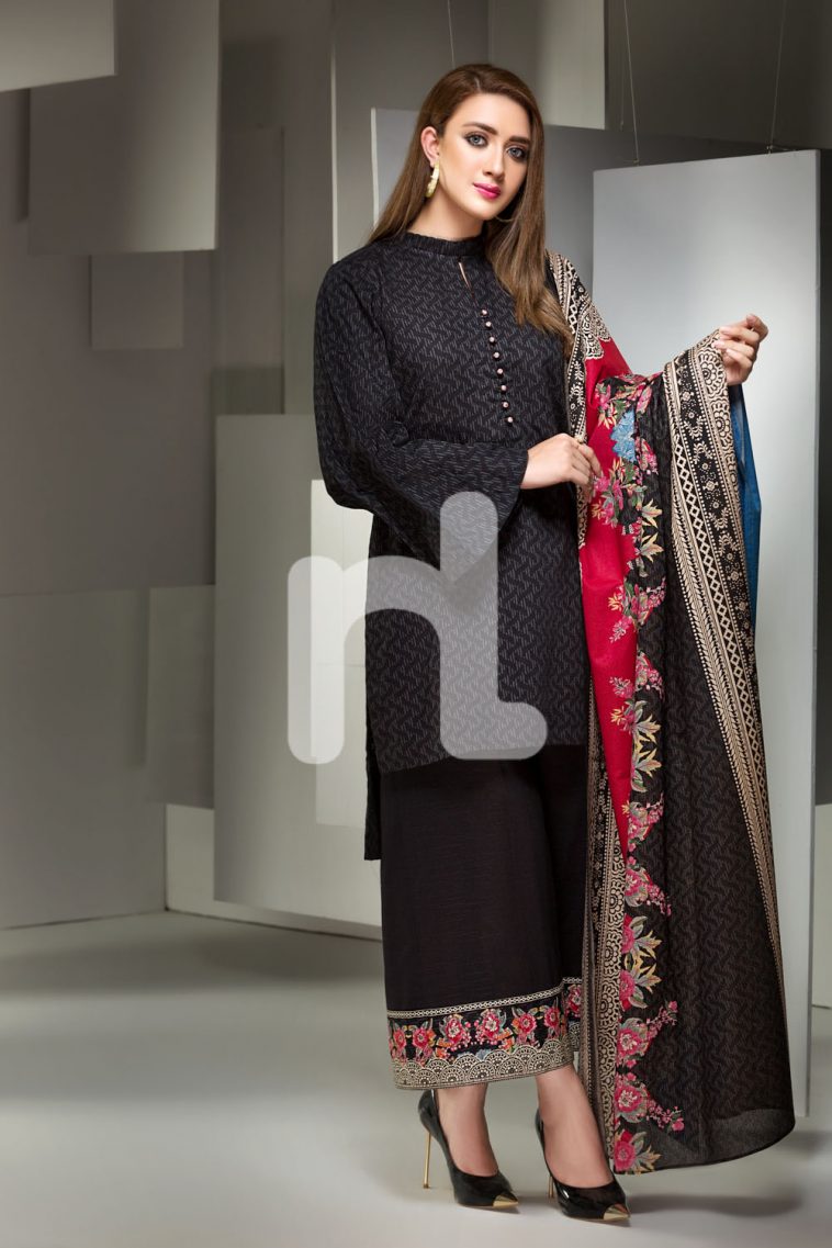 Firdous Linen Embroidered Pakistani salwar kameez wool shawl clearance £23 
