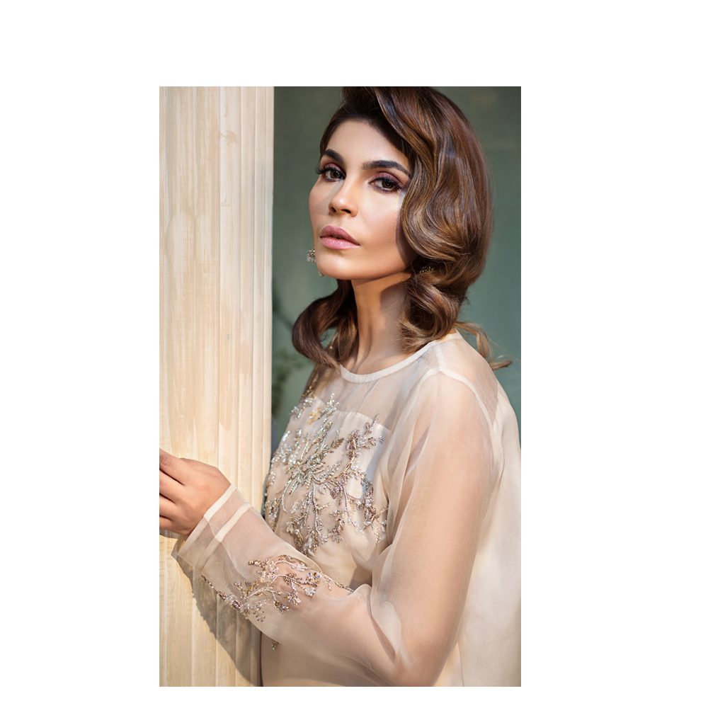Powder Pink WALTZ Net Fabric Pakistani Ready to Wear Pret Dresses Online by Native.pk Winter Collection 2019