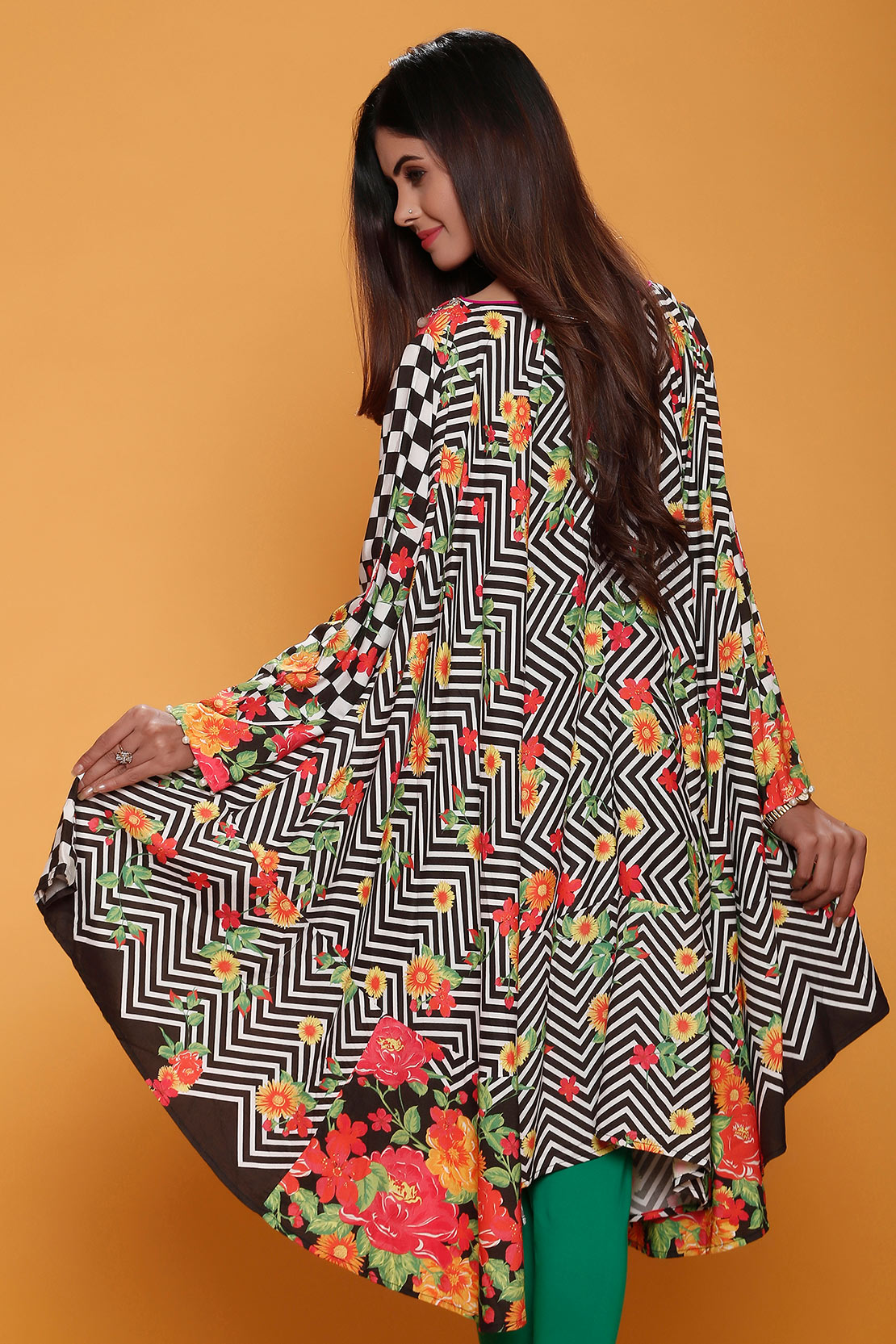 Checkered multi-color pret wear frock by Rang ja new arrivals 2019