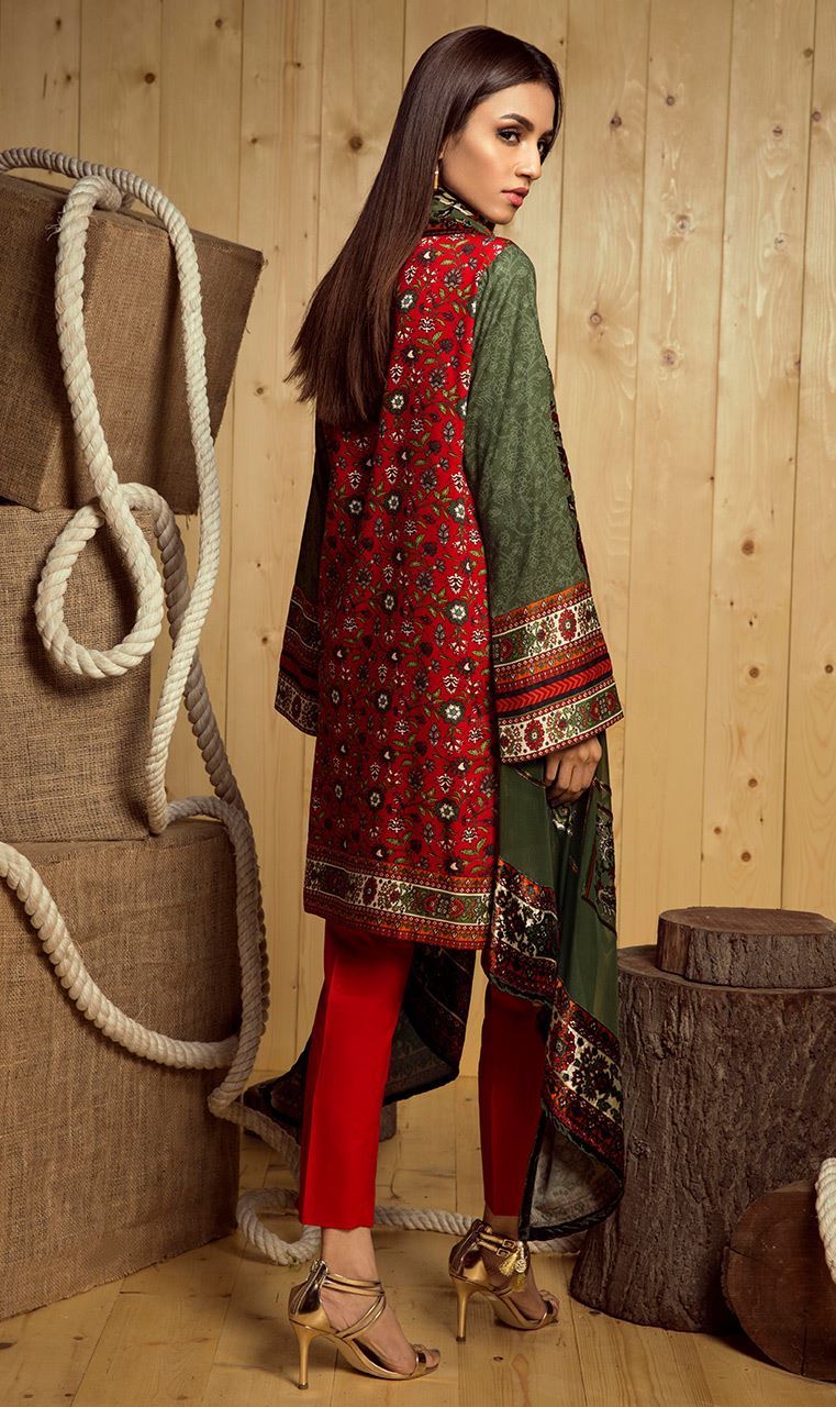Embroidered green Unstitched 3 Piece Pakistani pret wear By Orient Textile dresses Collection 2018