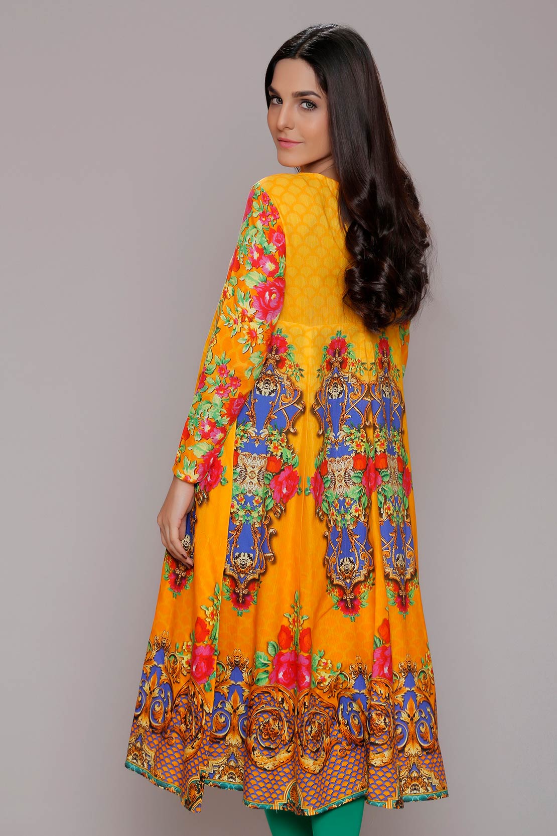 Funky yellow printed rady to wear top by Rang ja collection 2018 