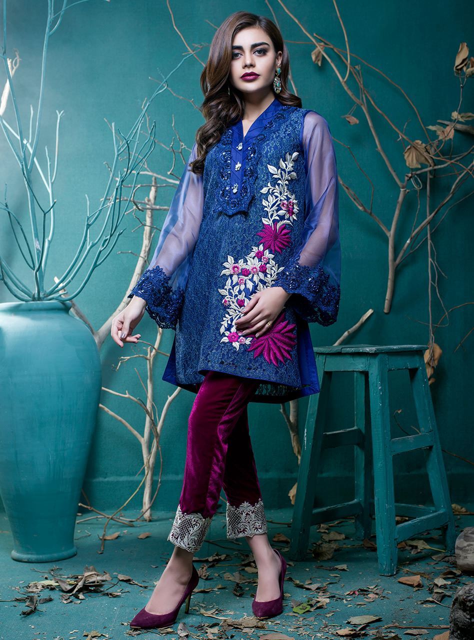 Midnight sparkles embroidered ready to wear pret wear by Zainab Chottani sale online