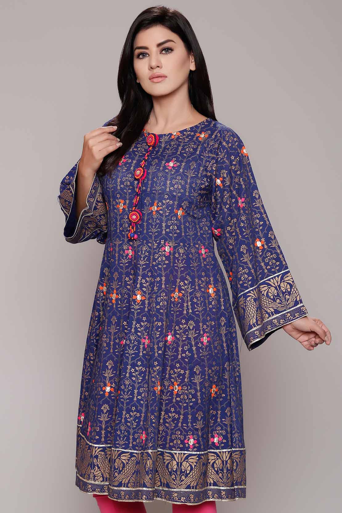 Mughal chatta blue pret wear top by Rang ja pret wear collection 2018 ...
