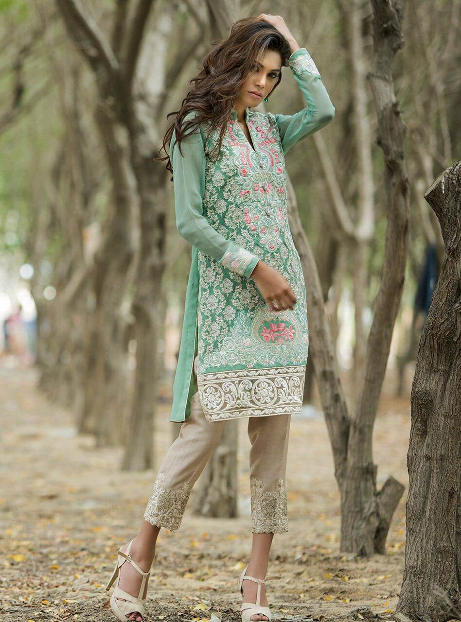 Mint Ready to Wear Chiffon Dress by Zainab Chottani Luxury Casual Wear ...