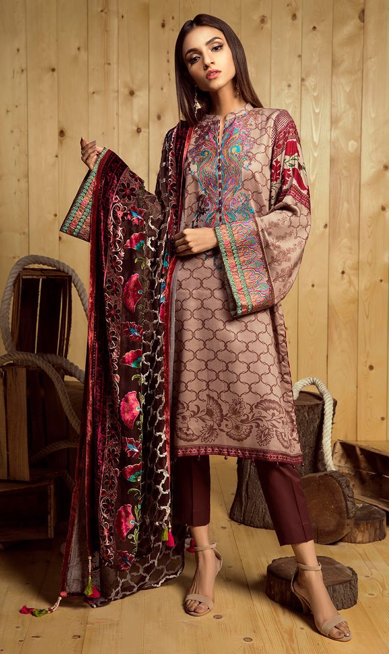 grey and purple pakistani dresses