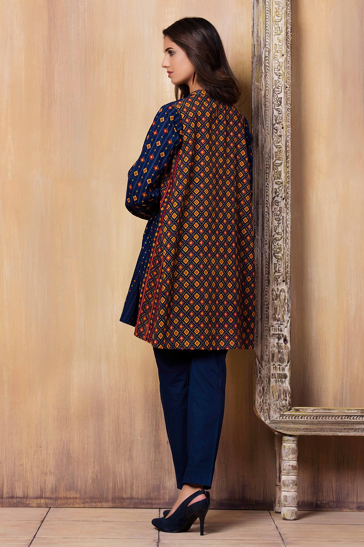 Beautifully printed blue unstitched pret wear By Kayseria Brand Collection 