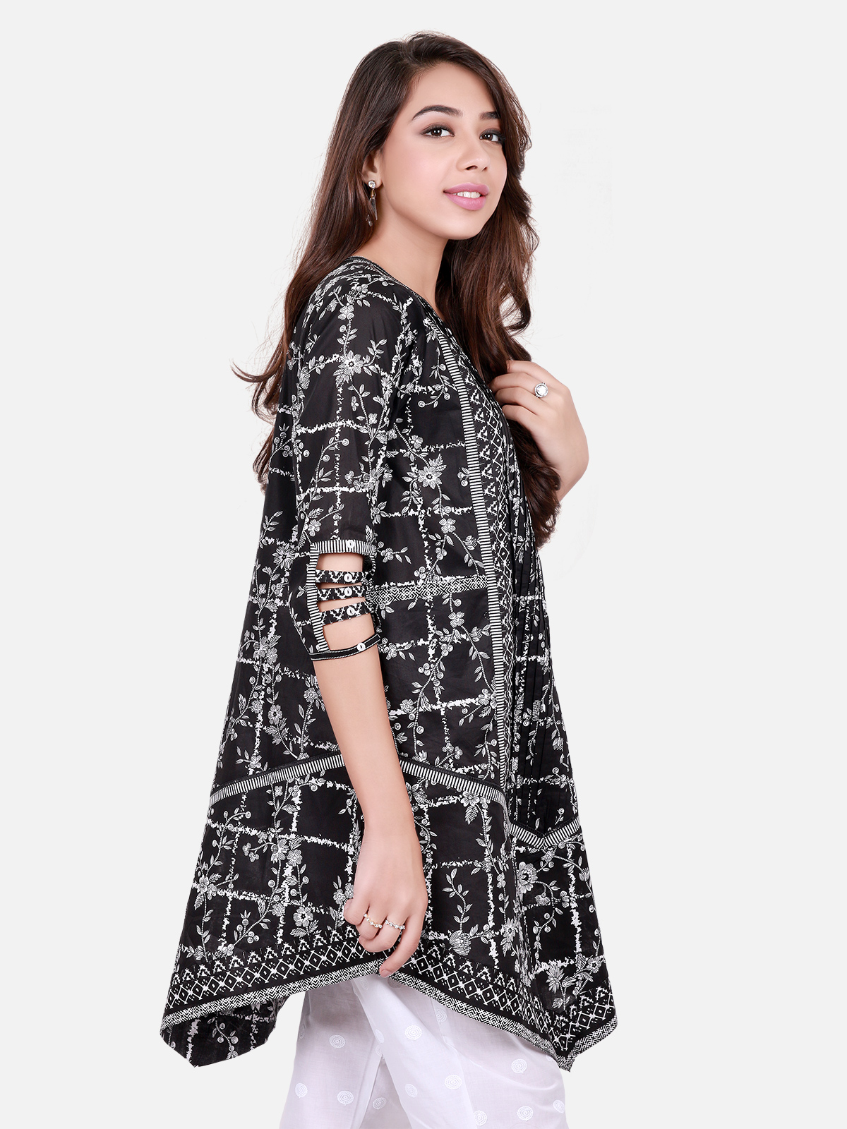 Black printed ready to wear kurti by Eden Robe monochrome Collection 2019