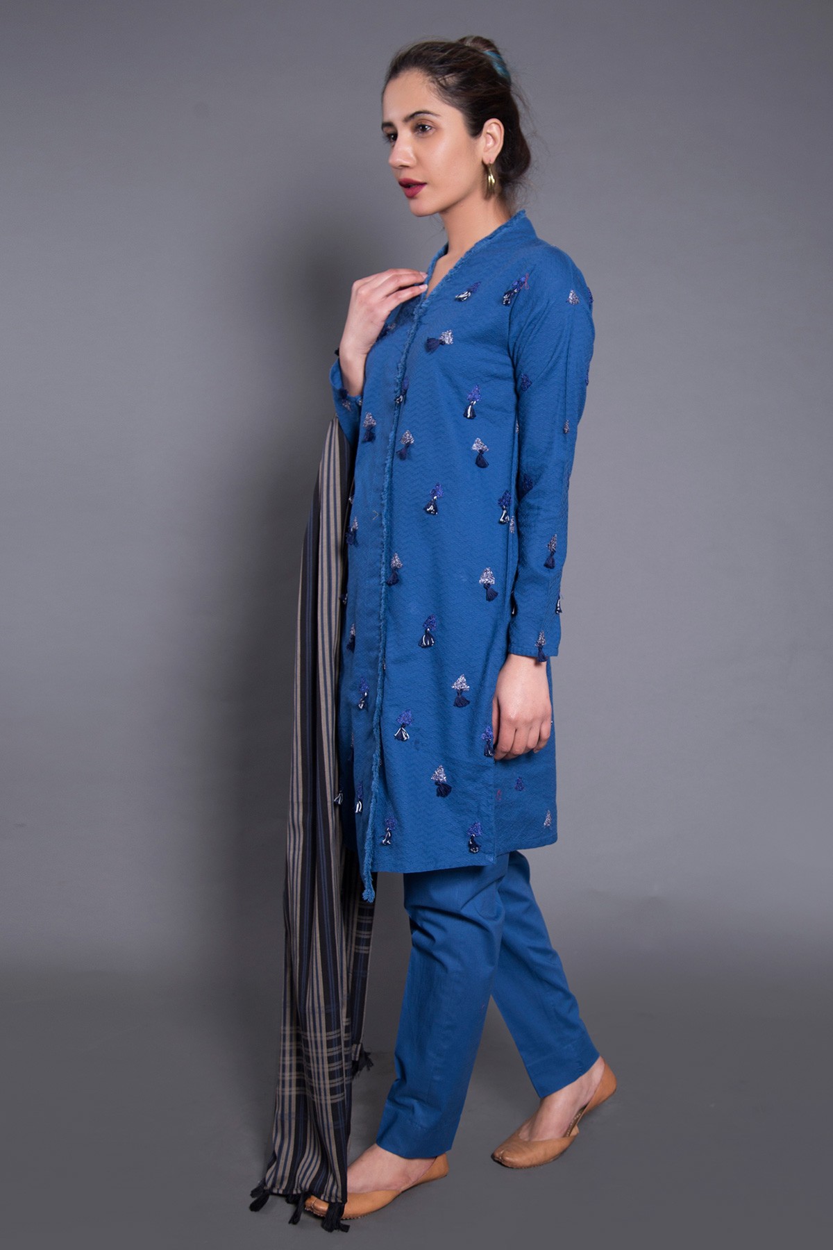 Decent blue embroidered pret wear dress by Generation pret wear collection 2019
