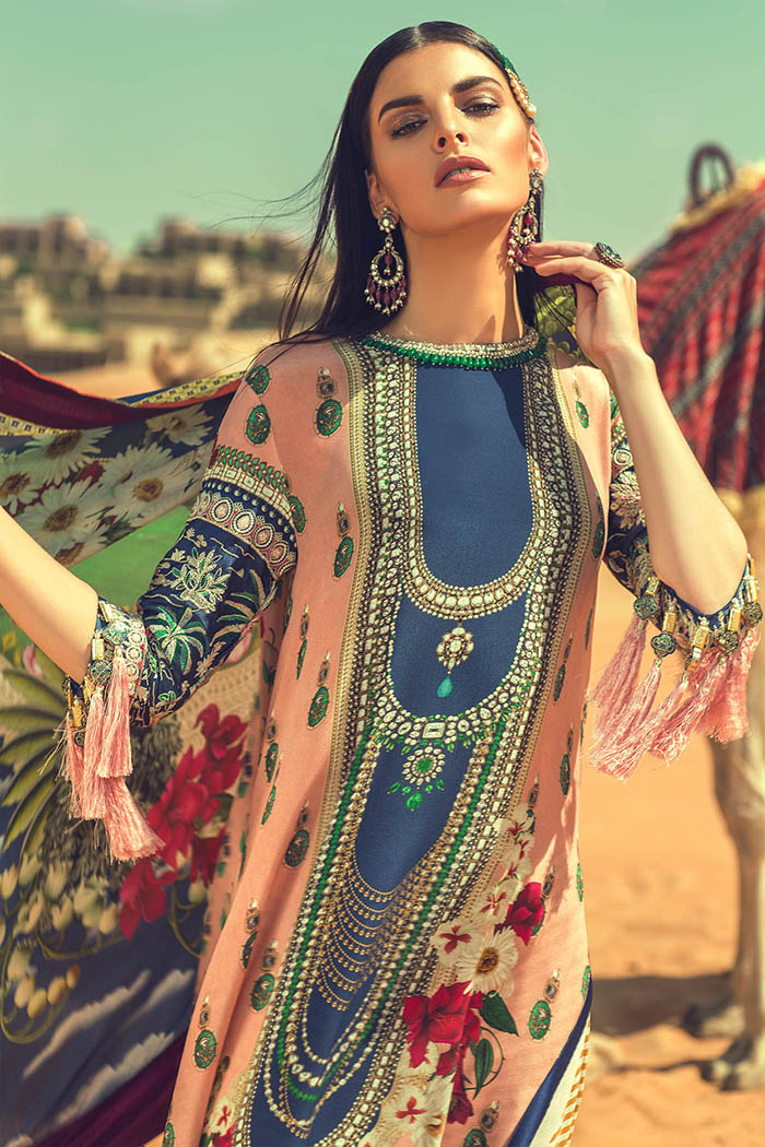 Buy Embroidered Unstitched Silk Suit by Elan Winter Collection – Online ...