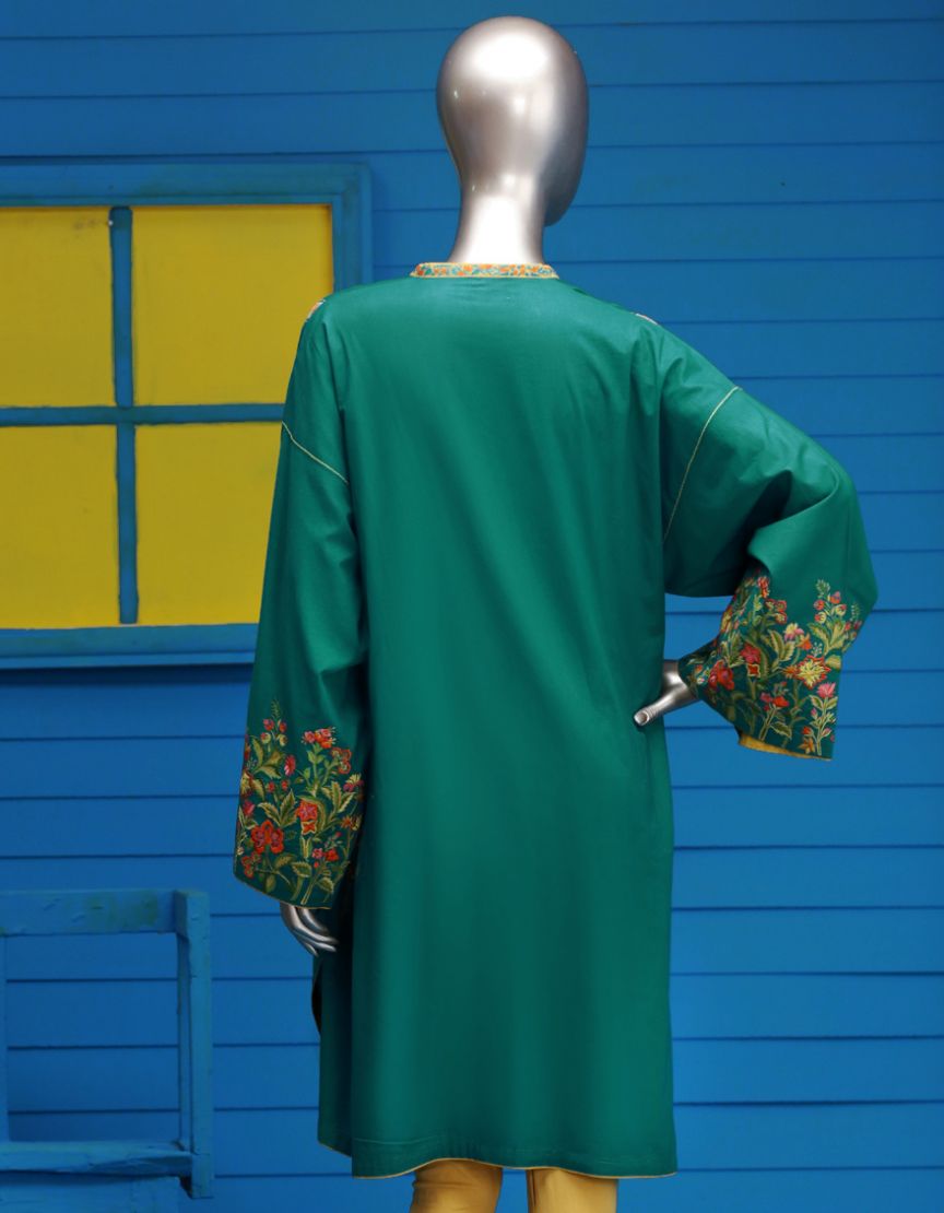 Embroidered Green Women Work Wear Kurta by Junaid Jamshed
