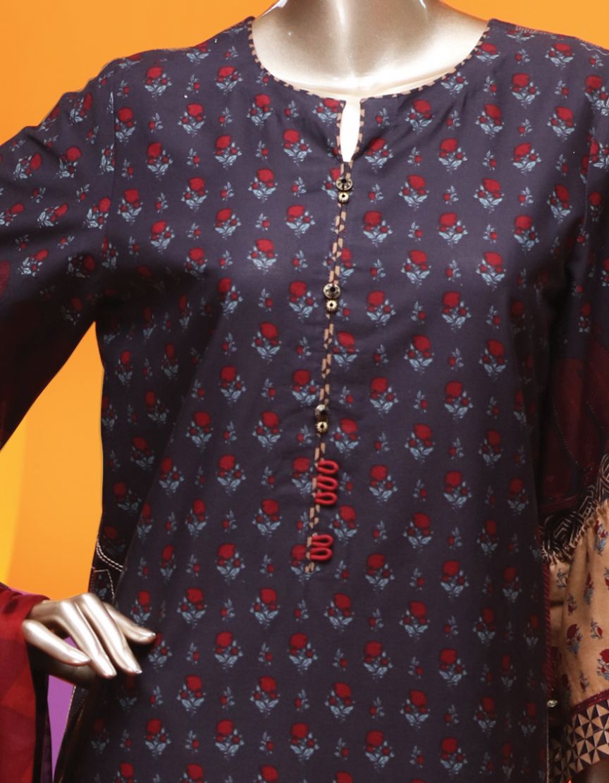 Buy Maroon Pret Wear by Junaid Jamshed Online