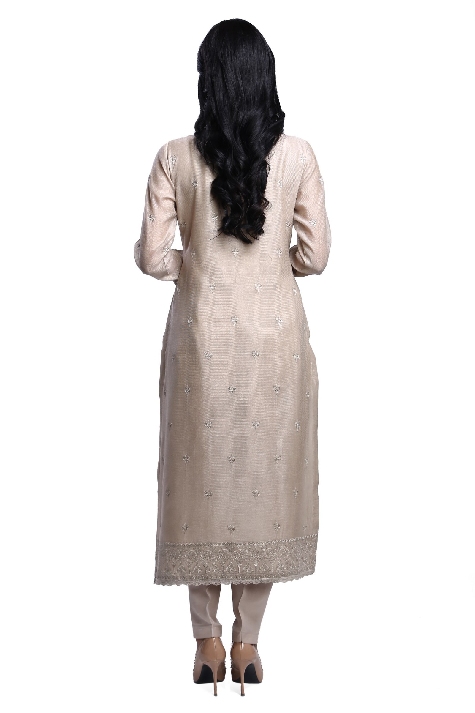 Pretty grey 3 piece ready to wear dress by Bareeze evening wear collection 2019