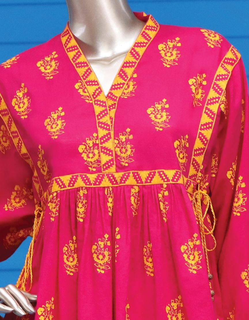 Buy Online Embroidered Pink Pret Kurta by Junaid Jamshed Winter Collection