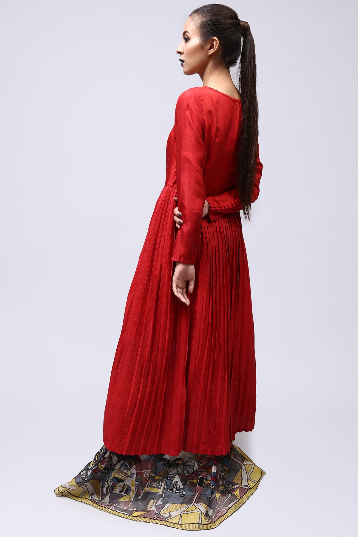 Silk and organza red long pret by Generation party dresses 2019