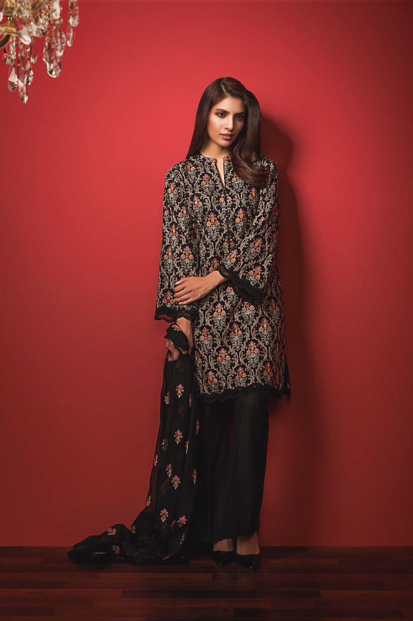 Stitched black read to wear pret by Bareeze embroidered 2019