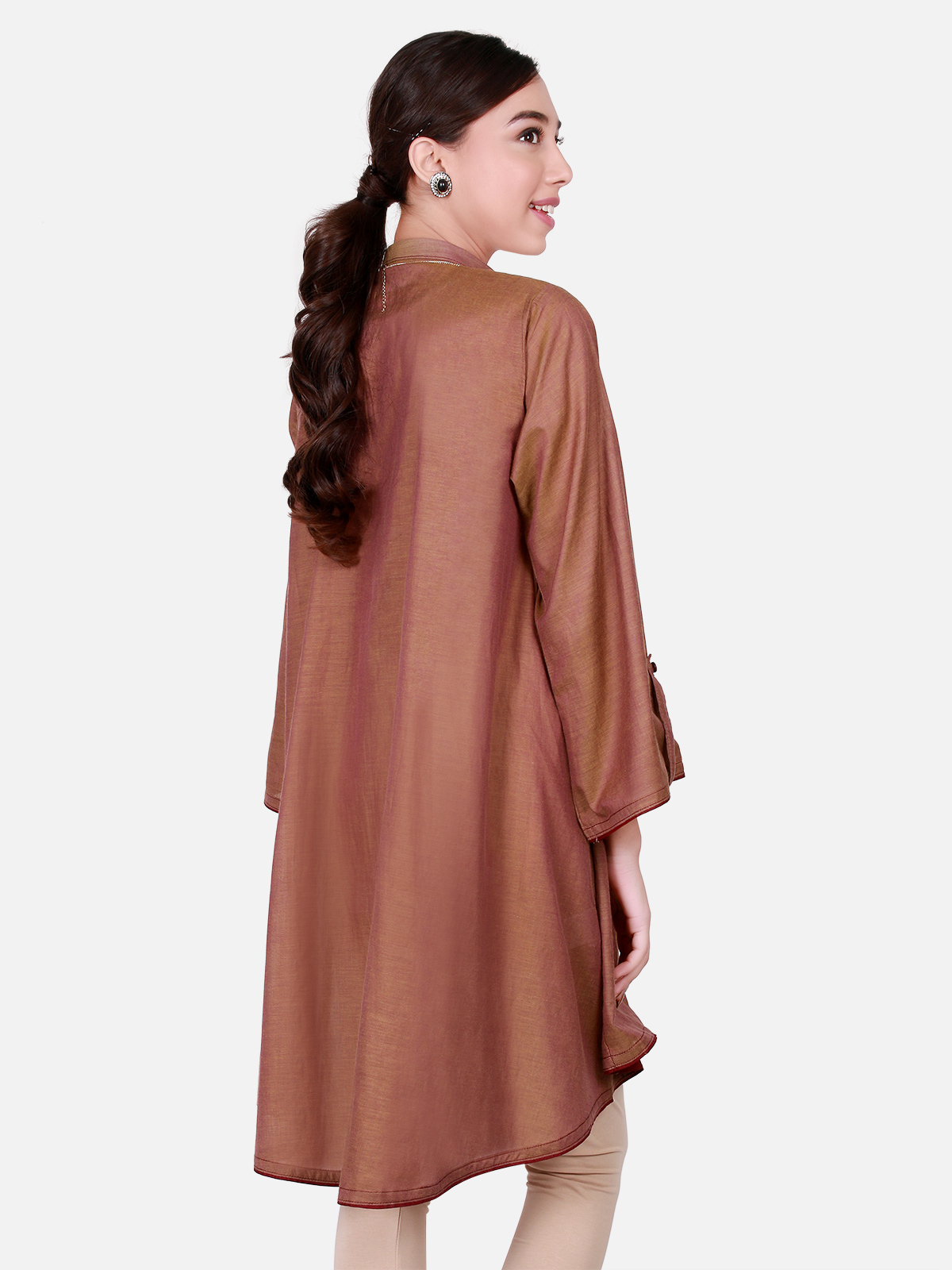 Stylish brown ready to wear shirt by Eden Robe kurti collection 2019