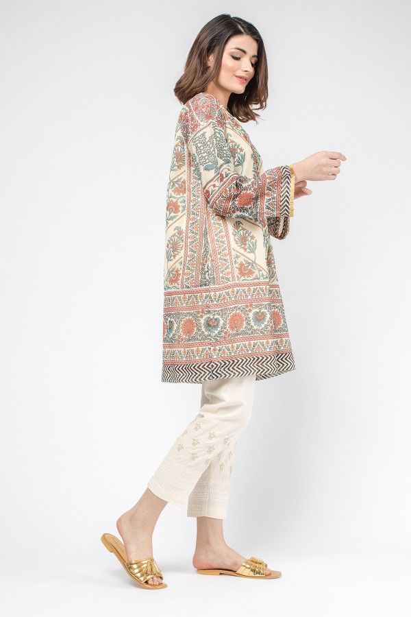 Elegant ready to wear off-white kurti by khaadi khaas casual collection 2019