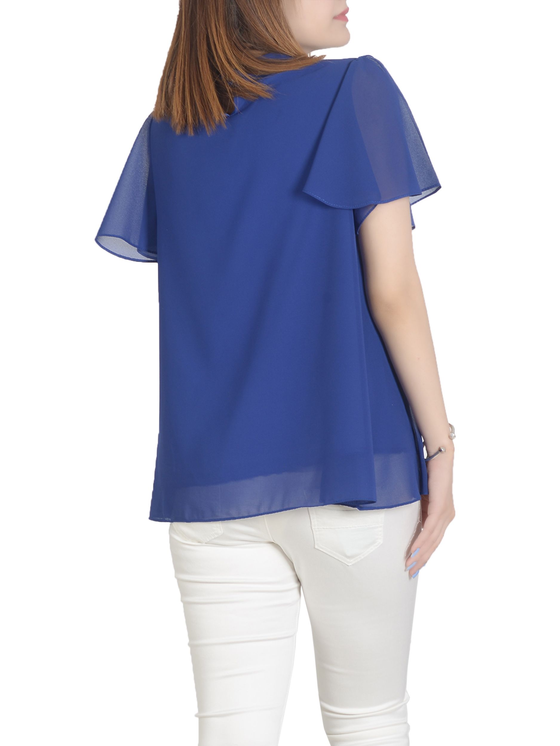 Plain blue short ready to wear shirt by lime light top collection 2019