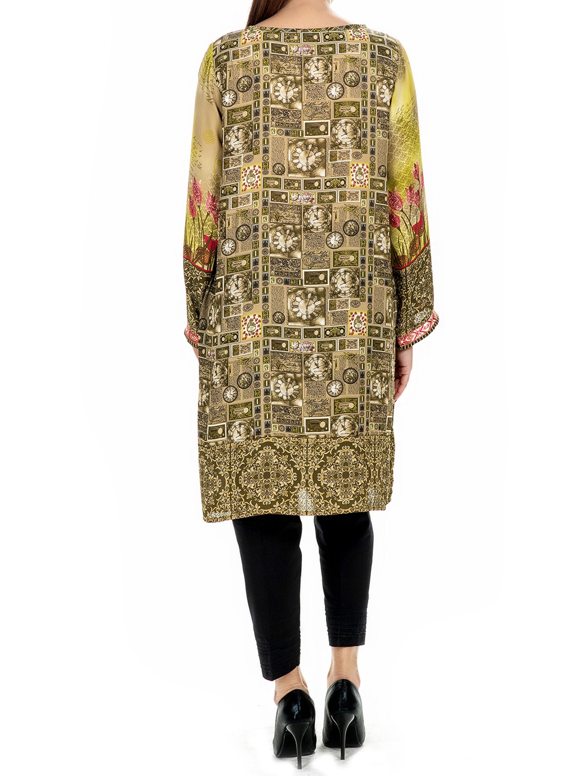 Printed grip shirt in green by lime light kurti collection 2019