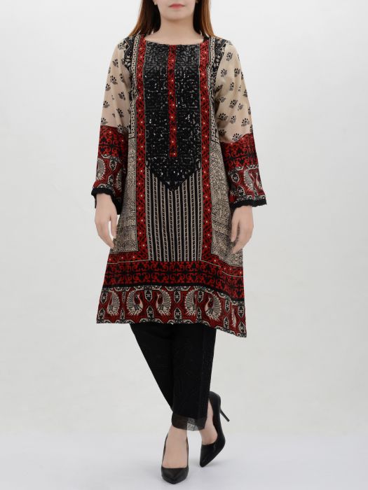 Stitched skin jacquard shirt by lime light winter collection 2019