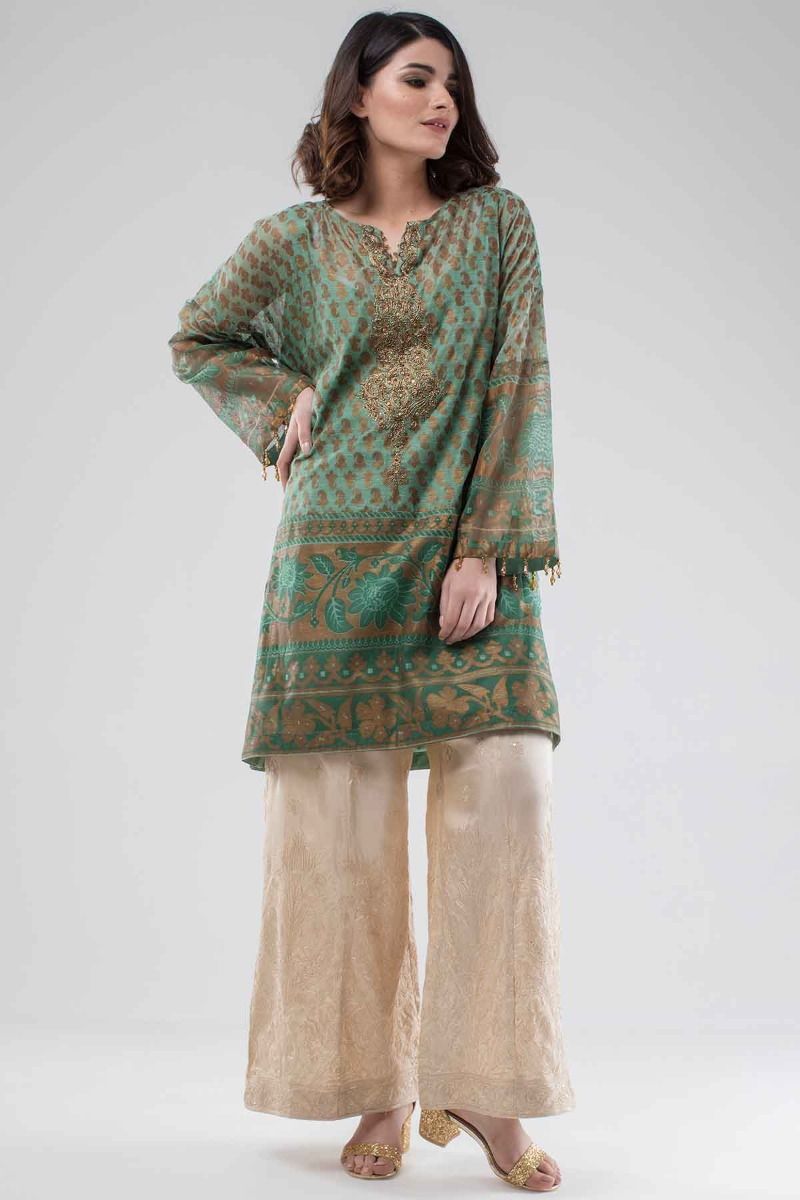 Timeless classic green ready to wear kurti by khaadi khaas collection 2019