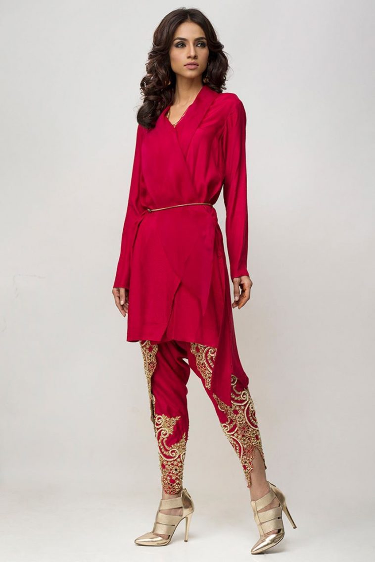 Blooming red ready to wear dress by Deepak Perwani party wear ...