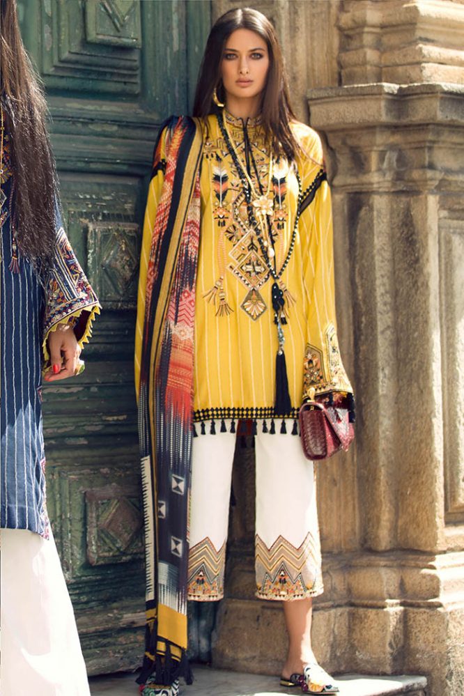 Elan Embroidered Lawn Unstitched 3 Piece Suit - D-11 B - EL25ULL - Green - Summer Collection main image 1