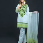 Elegant Light Blue embroidered unstitched Pakistani pret by Nimsay 3 piece spring collection 2019