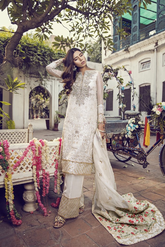 Elegant off-white 3 piece ready to wear pret Suffuse by Sana Yasir pret wear 2018