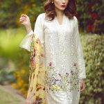 Embroidered white stitched pret wear by Suffuse by Sana Yasir party wears 2018