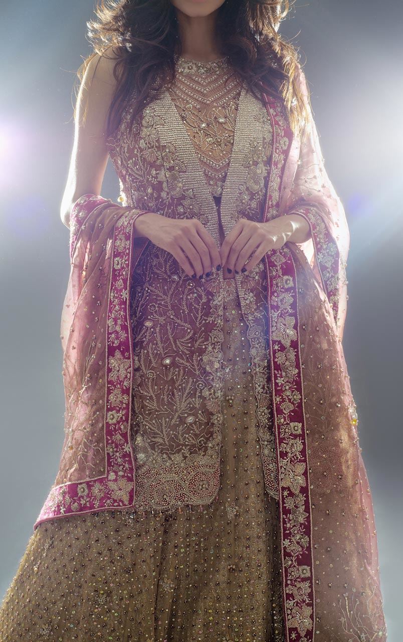 Light gold beautiful Pakistani bridal dress by latest pakistani bridal dresses