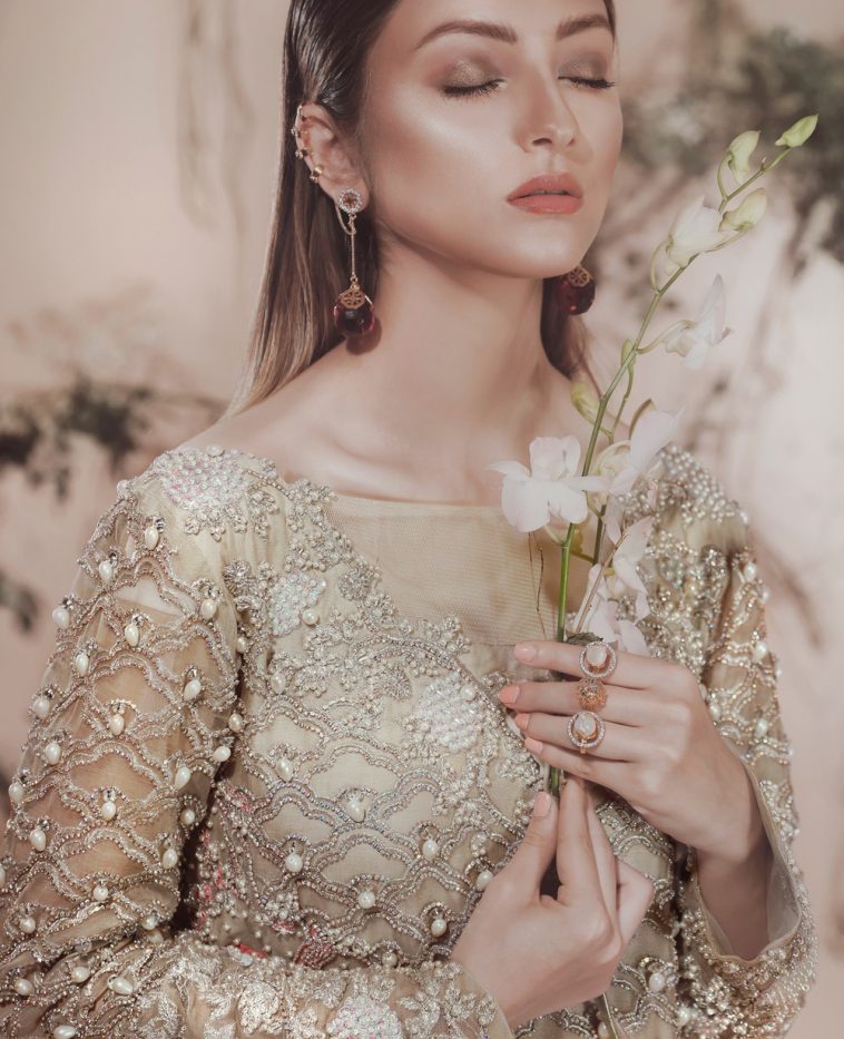 Pearl white organza fancy 3 piece ready to wear dress by Republic embroidered collection 2019