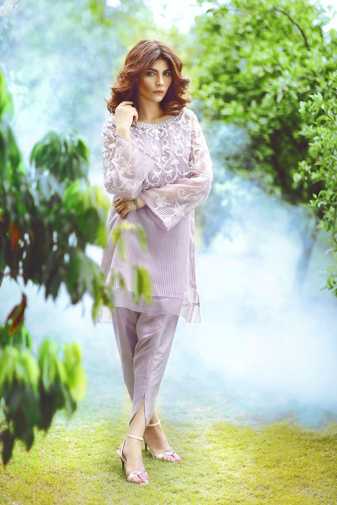 Ravish lilac ready to wear 2 piece pret dress by Suffuse by Sana Yasir semi formal clothes 2018