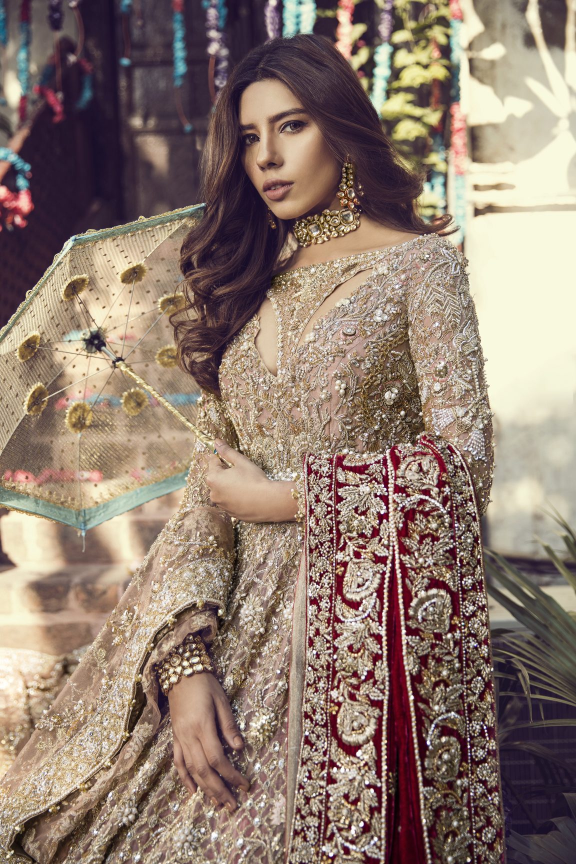 Beautiful Heavily Embroidered Pink Pakistani Bridal Dress By Suffuse By Sana Yasir Online 6755