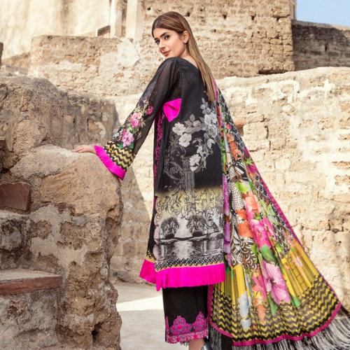 This refreshing Black pret unstitched dress in lawn available at online and off line stores across Pakistan by Panache unstitched collection 2019