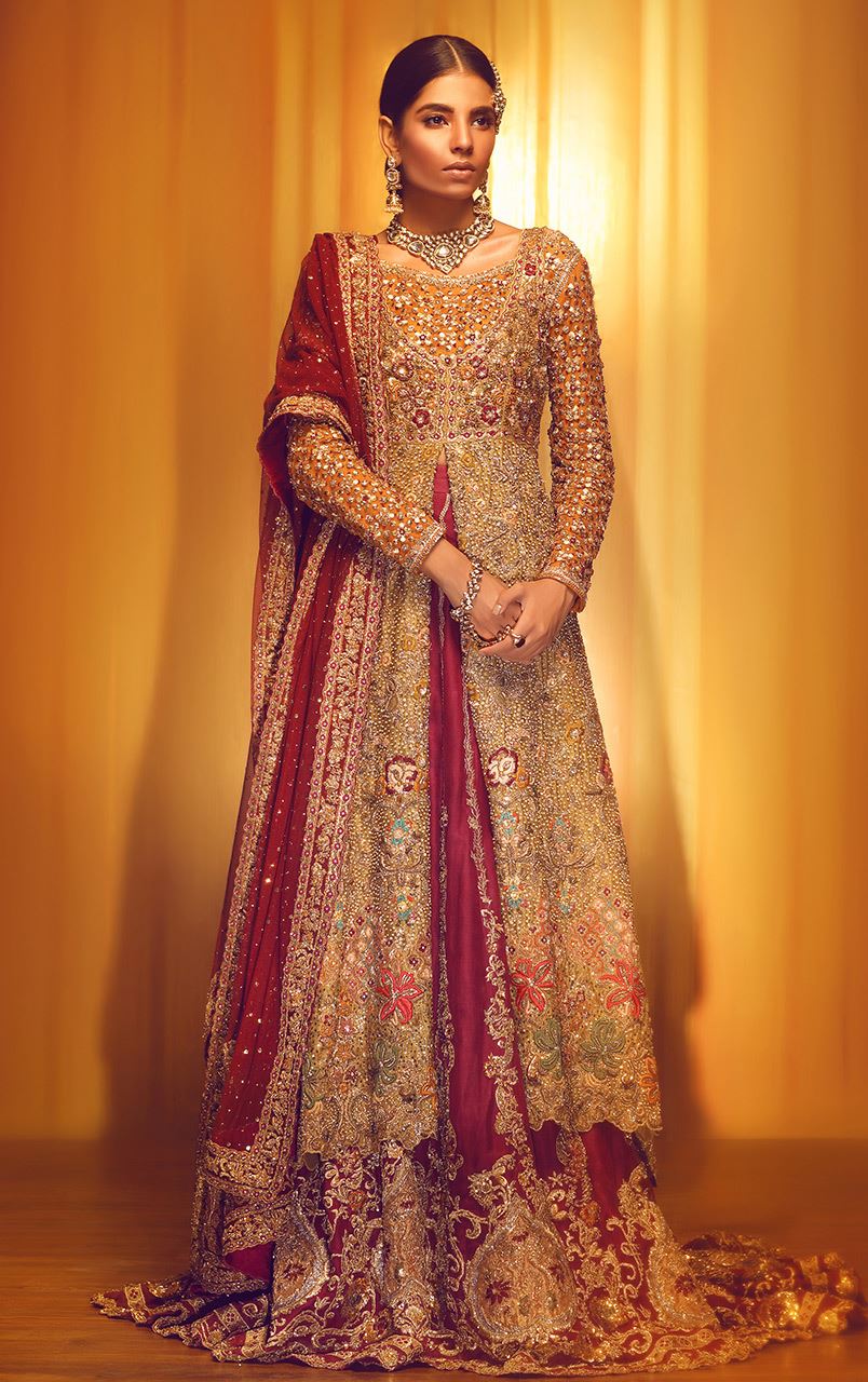 This vibrat and trasdtional wedding dress by pakistani party dresses 2018