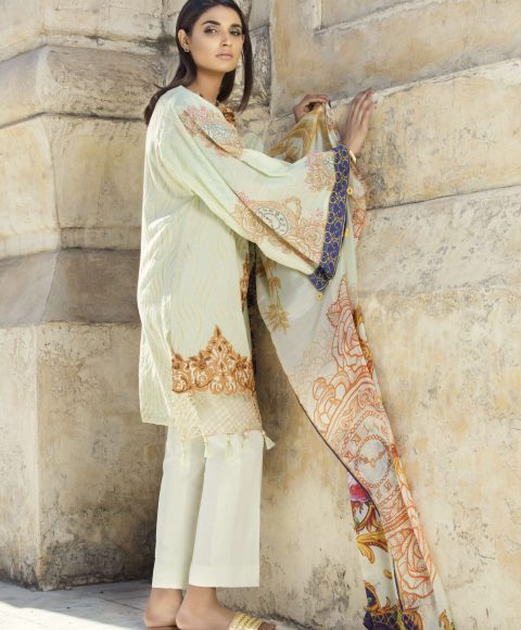 A graceful pret wear lawn dress by Ivy prints lawn collection 2018