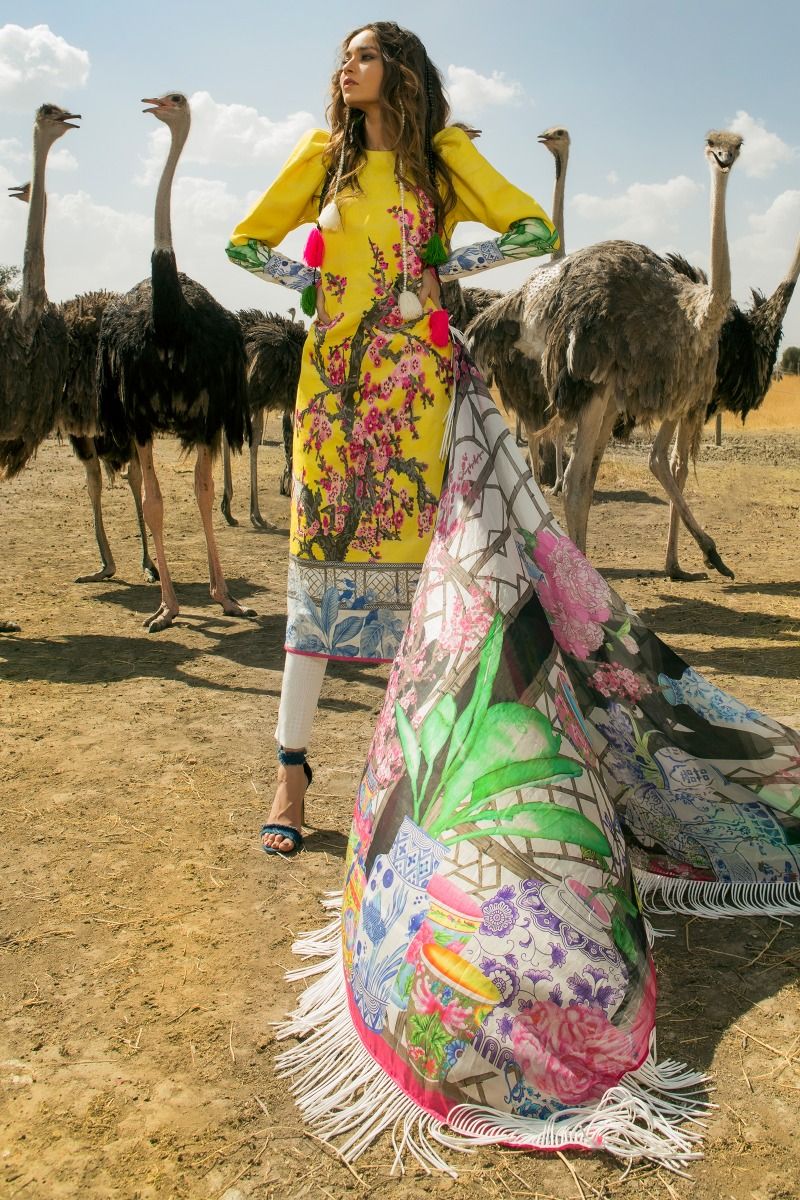 sana safinaz yellow suit