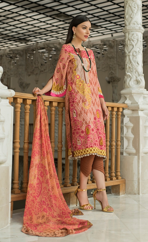 Buy this 3 piece lawn embroidered dress by Summerina spring embroidered 2018 available at a best price