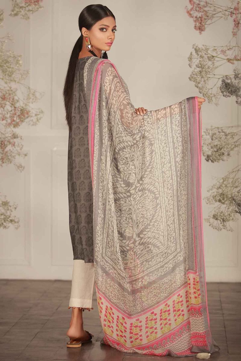 Buy this elegant lawn 2 piece dress for a reasonable price by Khaadi Spring collection 2018