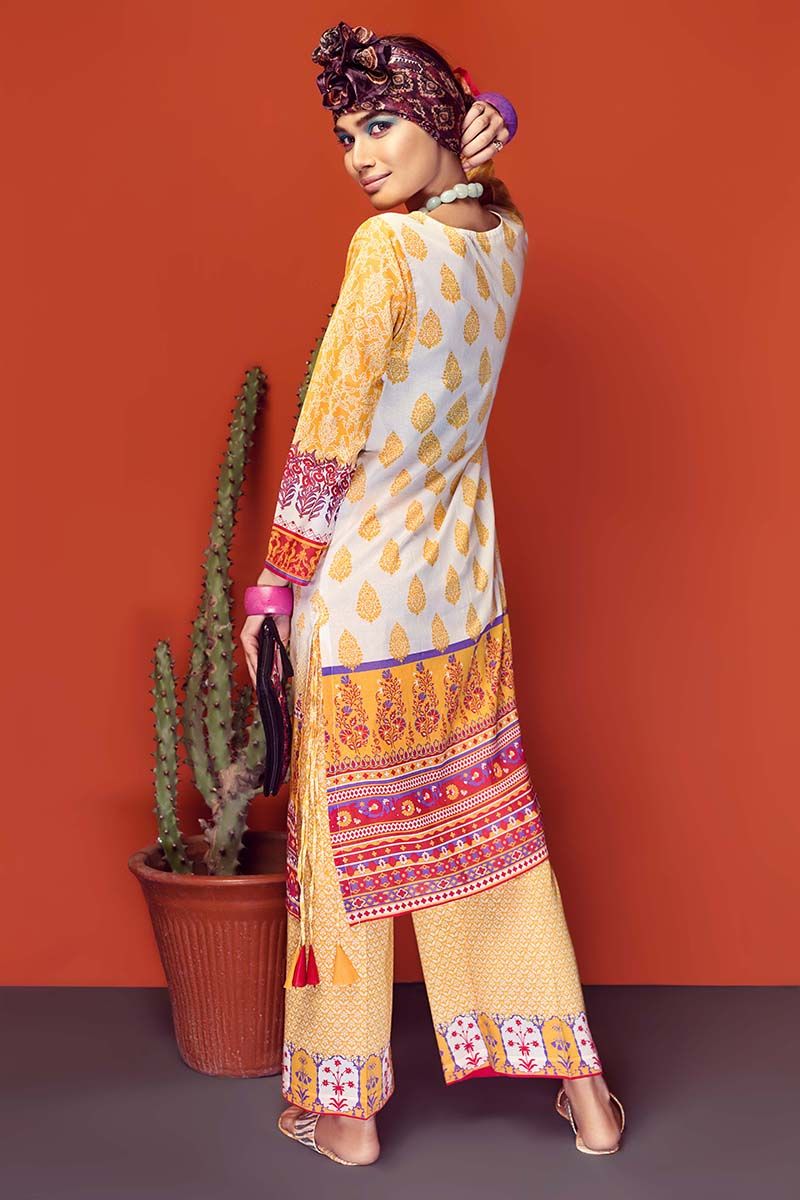 Buy this elegant pret printed lawn dress at a best price by Gul Ahmed 2 piece collection 2018