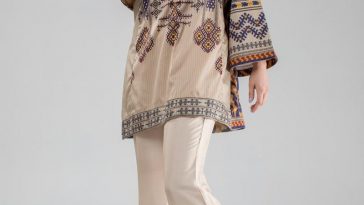 Khaadi Ethnic Casual Pakistani Dress with Embroidered Trouser
